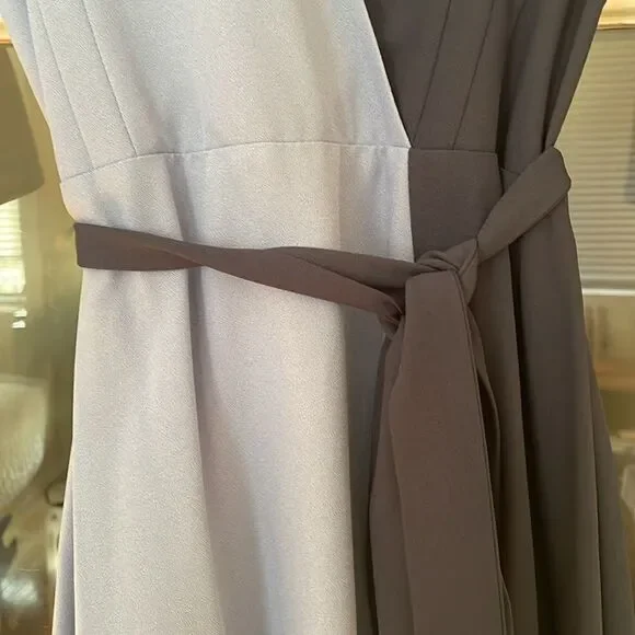 Anthropologie hutch contemporary abstract art color block wrap crepe dress - Picture 8 of 14